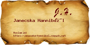 Janecska Hannibál névjegykártya